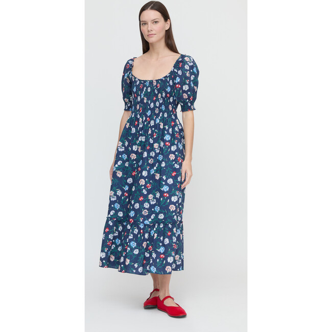 Women's Louisa Nap Dress, Navy Belgravia Floral Ikat - Dresses - 2