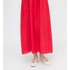 Women's Scarlett Midi Nap Dress, Red Daisy Check Eyelet - Dresses - 5