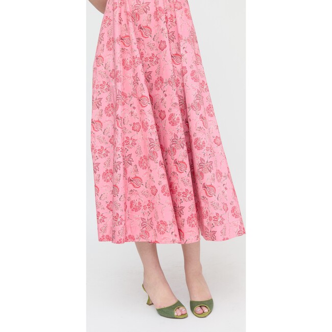 Women's Matilda Dress, Pink and Red Pimlico Floral Ikat - Dresses - 5