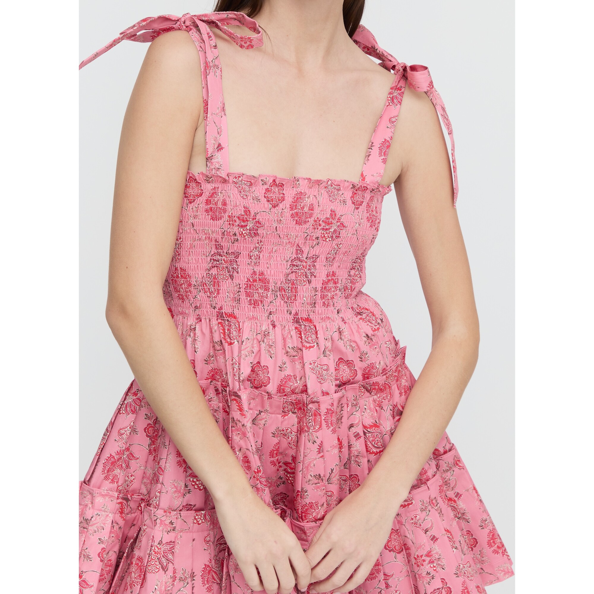 Women's Ribbon Charlotte Nap Dress, Pink and Red Pimlico
