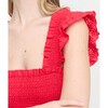 Women's Ellie Nap Dress, Red Daisy Check Eyelet - Dresses - 4