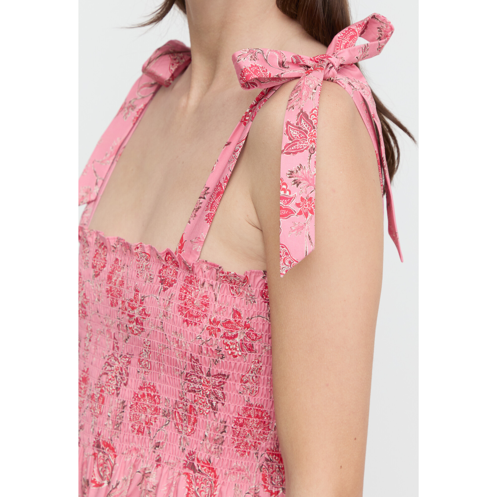 Women's Ribbon Charlotte Nap Dress, Pink and Red Pimlico