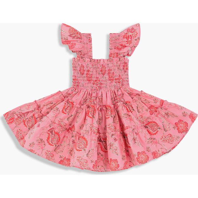 The Baby Ellie Nap Dress, Pink and Red Pimlico Floral Ikat