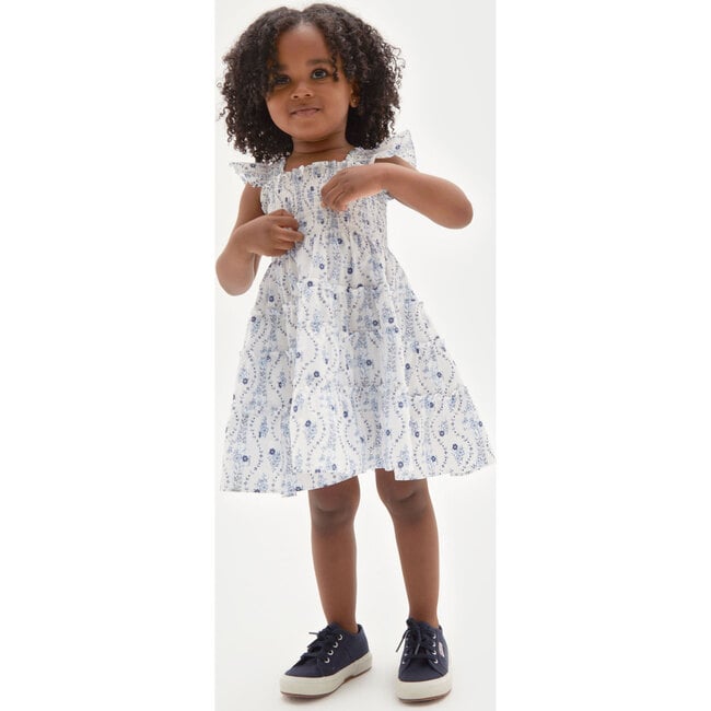 The Tiny Ellie Nap Dress, Blue Vine Stripe - Dresses - 2