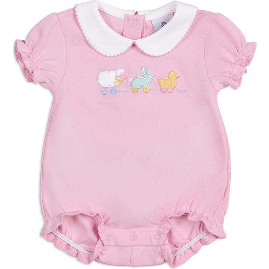 Knit Romper With Bunny, Chick, & Lamb - Rompers - 1
