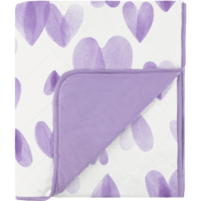 Toddler Bamboo Blanket, Purple Hearts