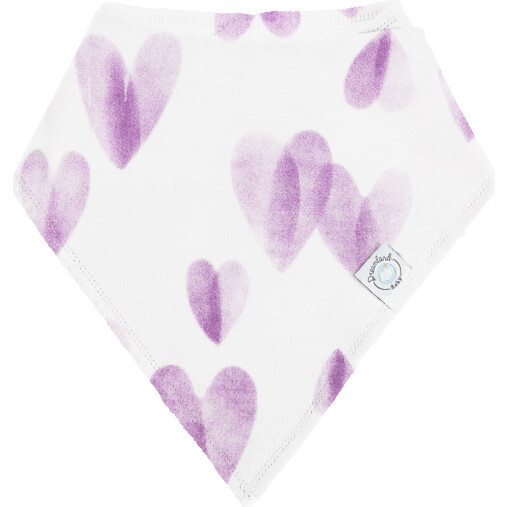 Dream Bandana Bib, Purple Hearts