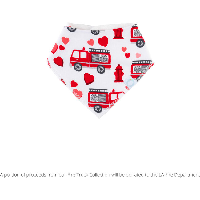 Dream Bandana Bib, Fire Truck Hearts