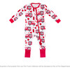 Baby Bamboo Pajamas w/ DreamCuffs®, Fire Truck Hearts - Footie Pajamas - 3