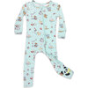 Valentines Pups Bamboo Convertible Footie, Blue - Onesies - 1 - thumbnail