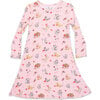 Valentines Kittens Bamboo Girls' Long Sleeve Dress, Pink - Dresses - 1 - thumbnail