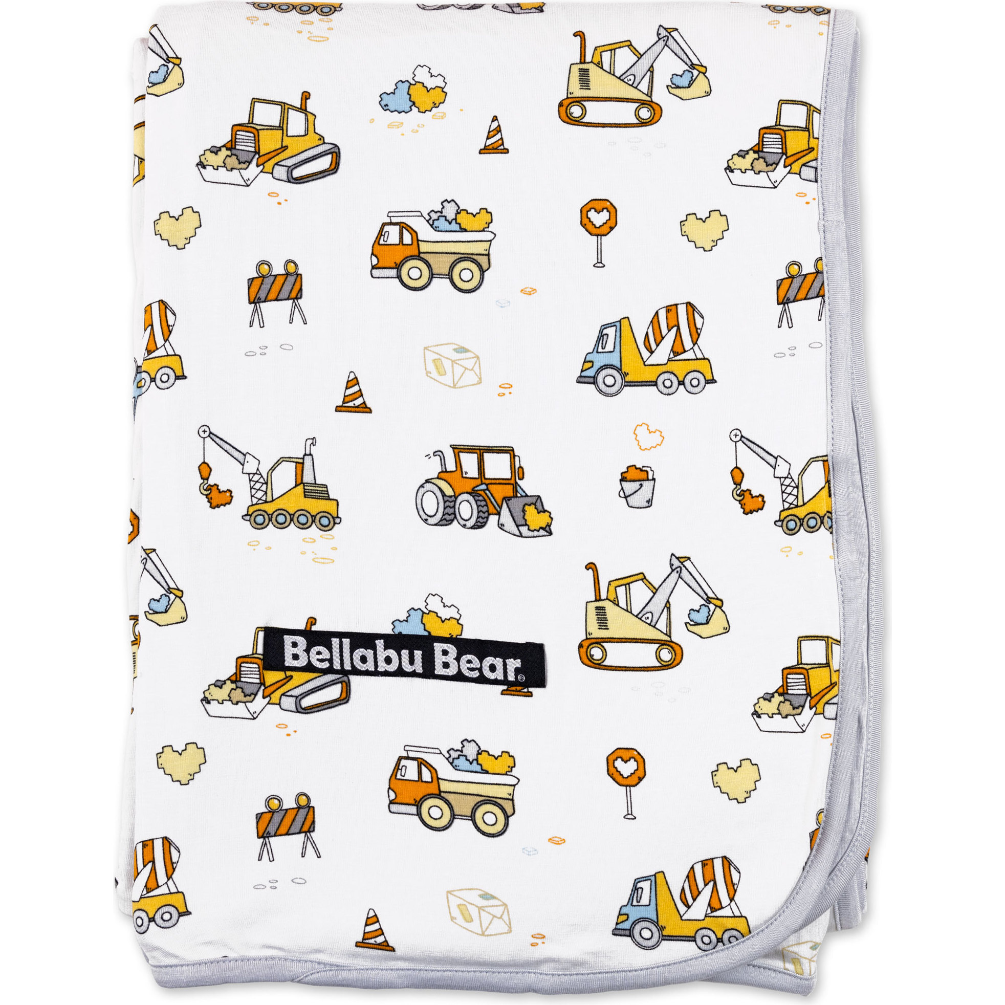 Love Trucks White Bamboo Blanket, White - Blankets - 1