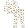 Love Trucks White Bamboo Kids Pajamas, White - Pajamas - 1 - thumbnail