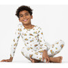 Love Trucks White Bamboo Kids Pajamas, White - Pajamas - 2