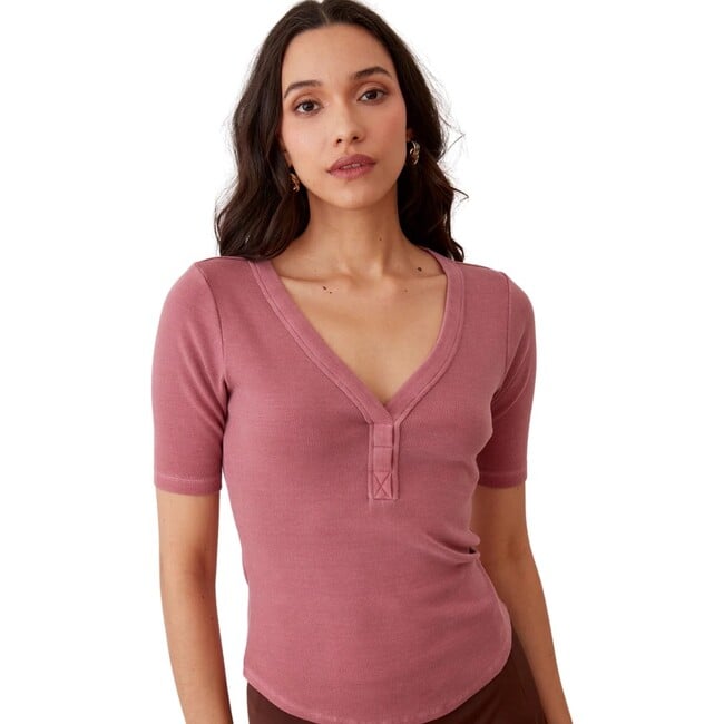 Women's Washed Carter Top, Hawthorn Rose