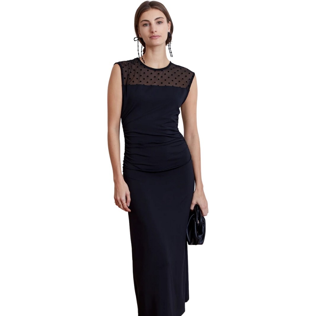 Women's Polina Dress, Deep Black - Dresses - 1