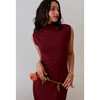 Women's Kennedy Dress, Tawny Port - Dresses - 3