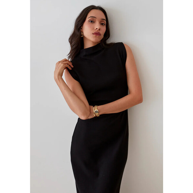 Women's Kennedy Dress, Deep Black - Dresses - 2