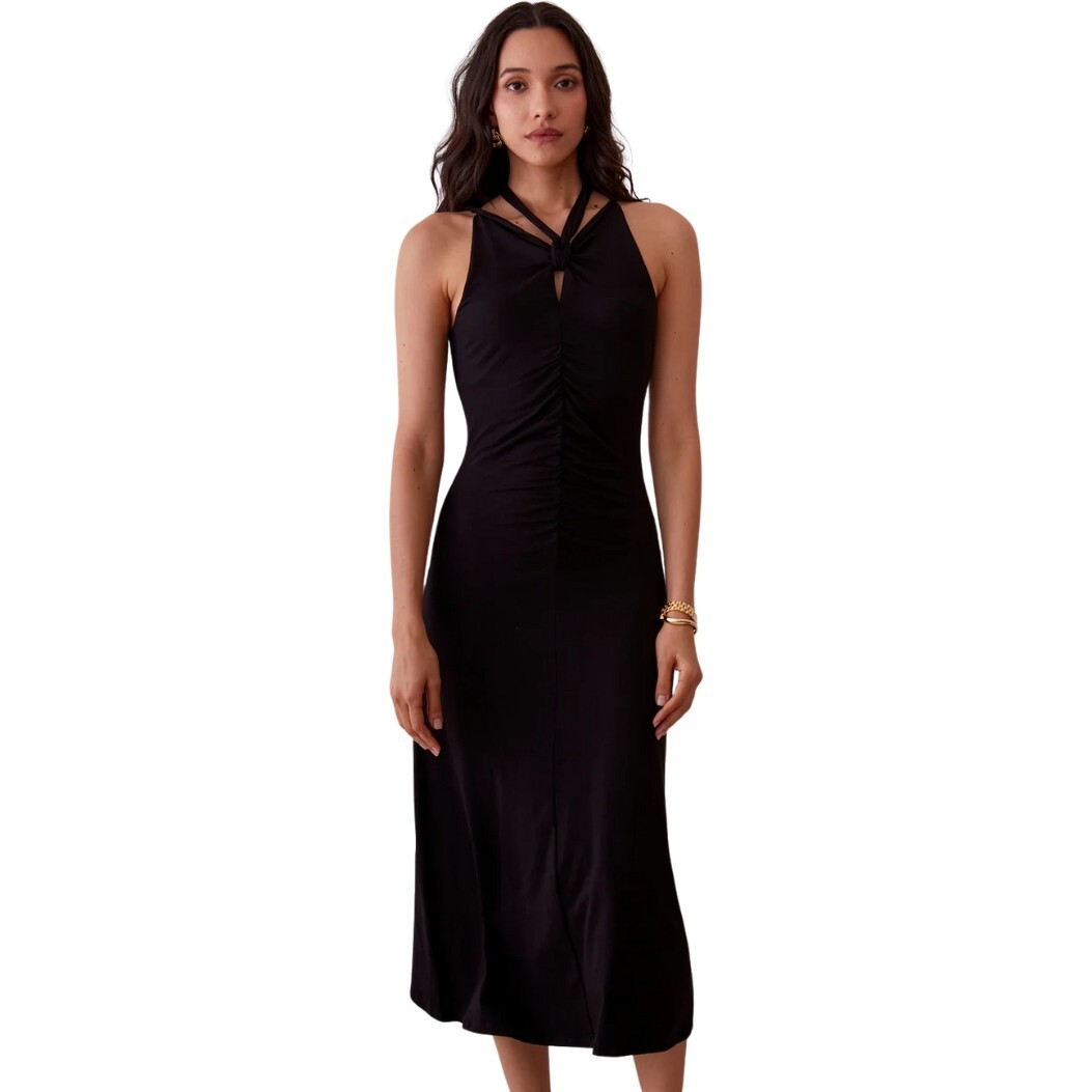 Women's Calista Dress, Deep Black - Dresses - 1