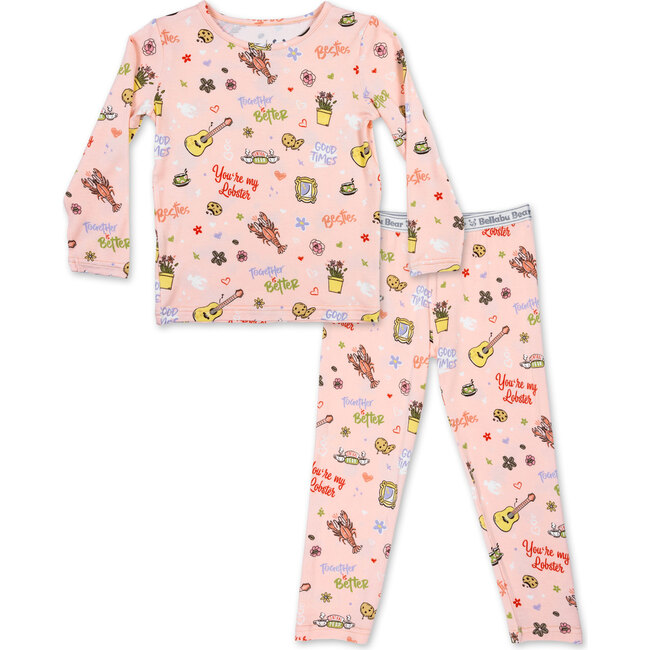 Friends: You're My Lobster Bamboo Kids Pajamas, Pink