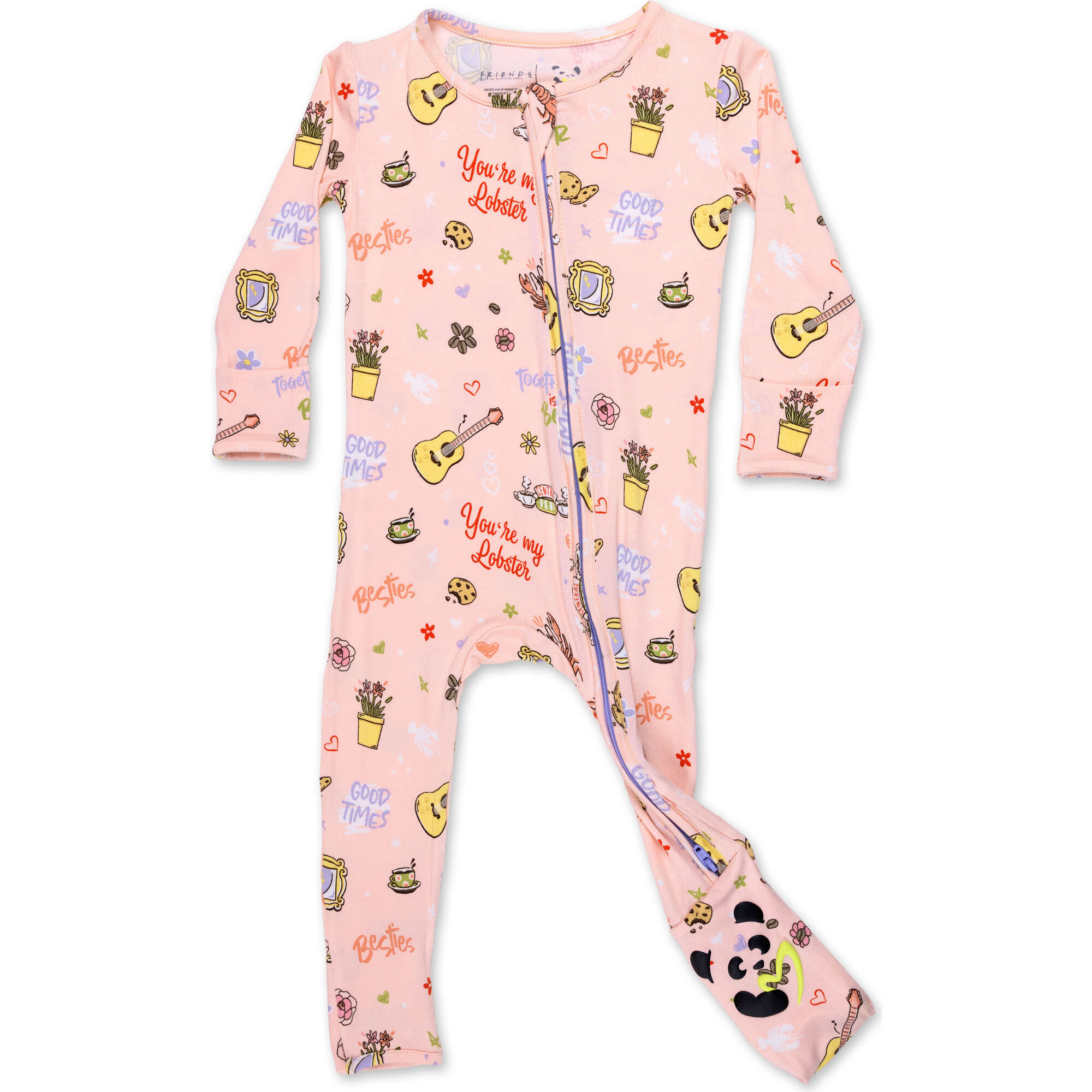 Friends: You're My Lobster Bamboo Convertible Footie, Pink - Footie Pajamas - 1