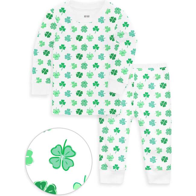 The Organic Long Sleeve Pajama Set, Shamrocks