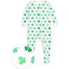 The Organic Zipper Footie, Shamrocks - Footie Pajamas - 1 - thumbnail