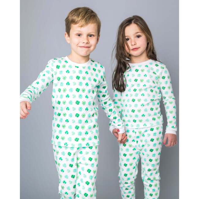 The Organic Long Sleeve Pajama Set, Shamrocks - Pajamas - 3