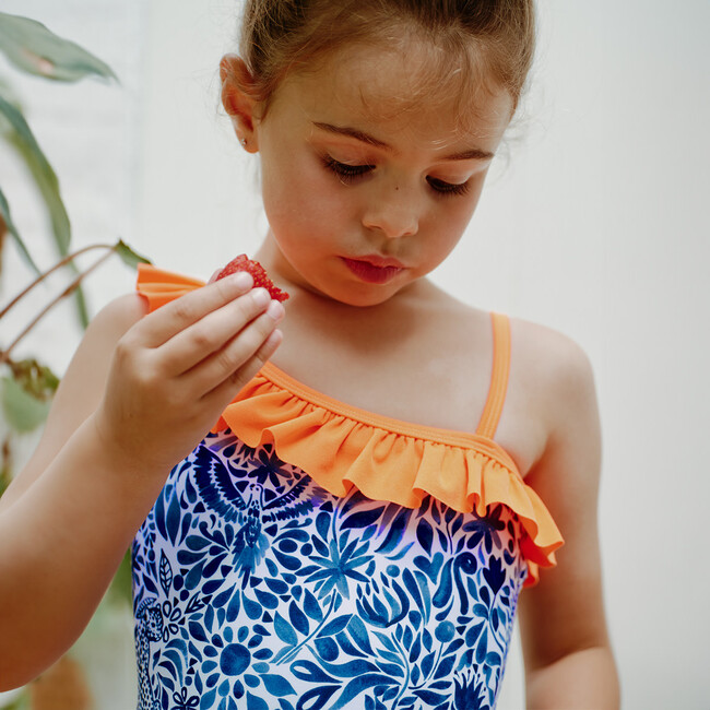 Girls Flores One-Piece, Electric Zebra - One Pieces - 3