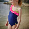 Girls Flores One-Piece, Fluorecent Color Block - One Pieces - 2