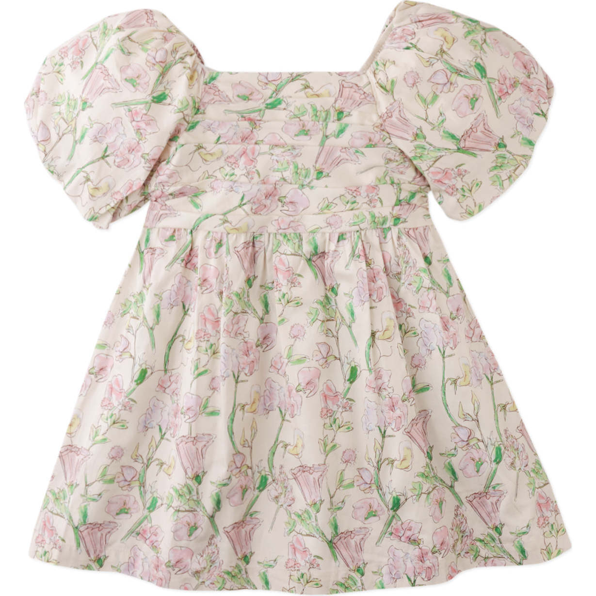 Natalia Dress Fleur With Ruched Bodice - Dresses - 1