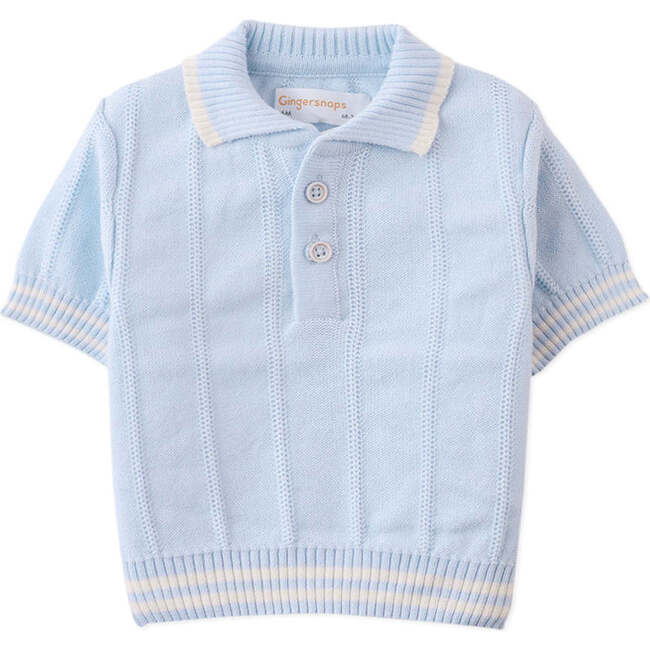 Baby Zeke Polo, Blue - Polo Shirts - 3