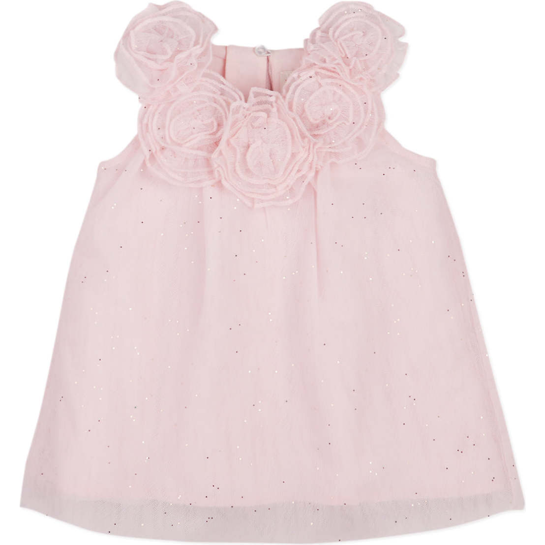 Baby Polina Shift Dress Rosegold With Corsages, Metallic - Gingersnaps  Dresses | Maisonette