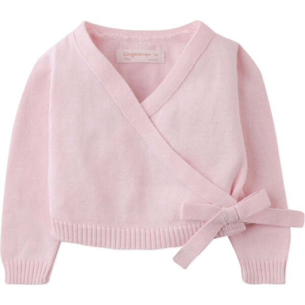 Baby Ophelia Wrap Cardigan, Pink - Gingersnaps Sweaters
