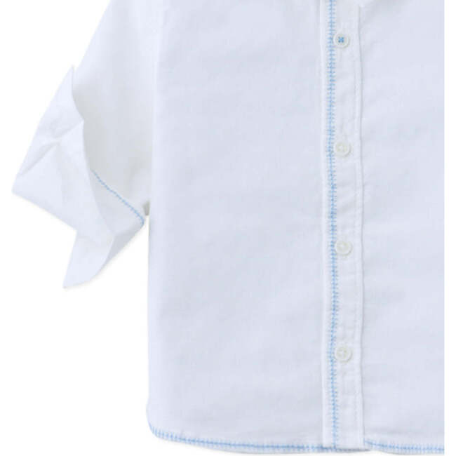 Baby Nolan With Contrast Stitch, White - Button Downs - 4