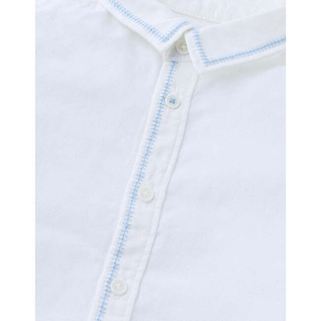 Baby Nolan With Contrast Stitch, White - Button Downs - 5