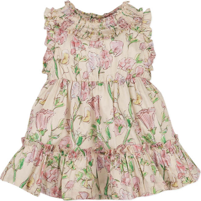 Baby Katerina Dress Fleur With  Smocking Details, Multi