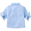 Baby Gideon Long Sleeves Shirt With Patchwork, Blue - Button Downs - 2