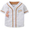 Baby Derek Baseball Shirt With Tiger Print, White - Button Downs - 1 - thumbnail