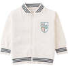 Baby Clyde Zipped Cardigan With Patch , Offwhite - Cardigans - 1 - thumbnail