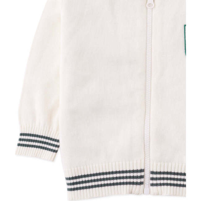 Baby Clyde Zipped Cardigan With Patch , Offwhite - Cardigans - 4