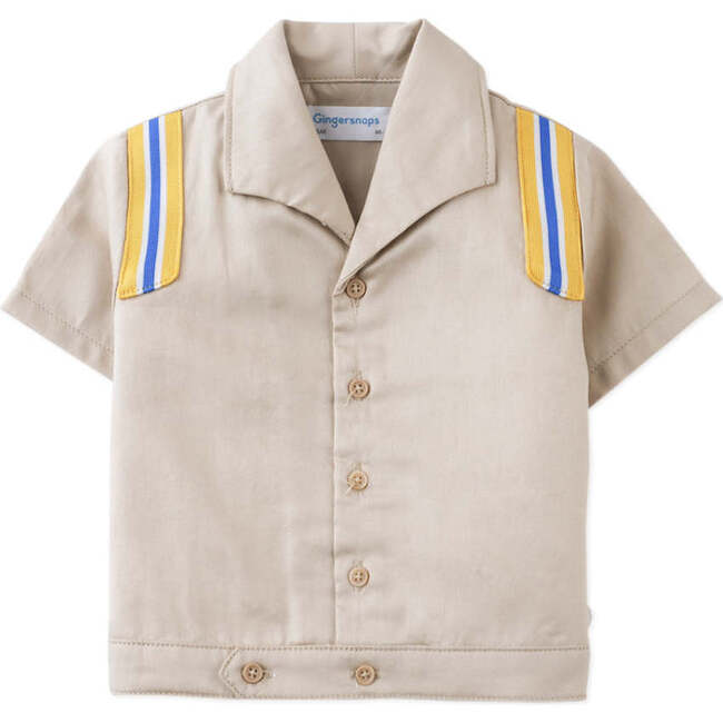 Baby Barron Button Down Shirt, Beige