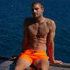 Men's Trawangan Swim Trunk, Neon Orange - Swim Trunks - 4
