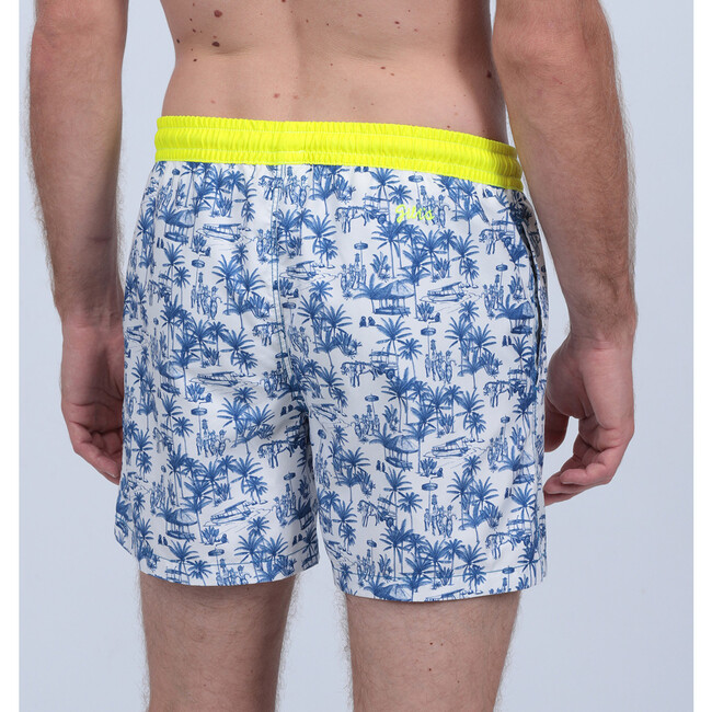 Men's Trawangan Swim Trunk, Toile De Jouy Balinaise Inspiration - Swim Trunks - 3