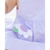 Check Seersucker Romper With Flower - Rompers - 2