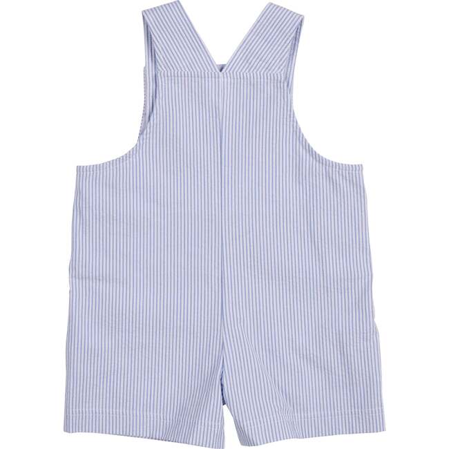 Stripe Seersucker Shortall With Lawn Mower - Rompers - 3