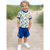 Sailboat Print T-Shirt with Shorts Set - Mixed Apparel Set - 2