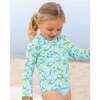 Lemon Print Rashguard Swimsuit - Two Pieces - 2