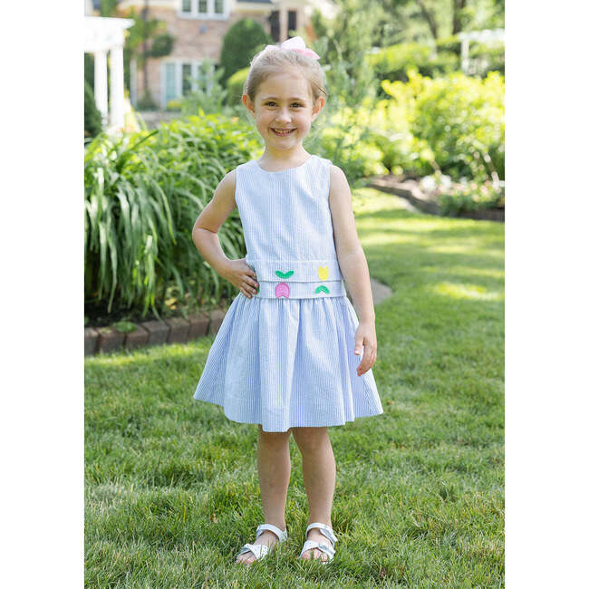 Seersucker Dress With Tulips - Dresses - 2