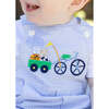 Seersucker Shortall With Bike & Sport Balls - Rompers - 2